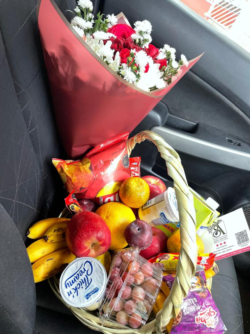 Fruit Basket & Bloom Combo